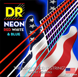 DR String - NEON HI-DEP RED WHITE&amp;BLUE /The Luminescent String /발광스트링/ 핸드메이드 스트링 